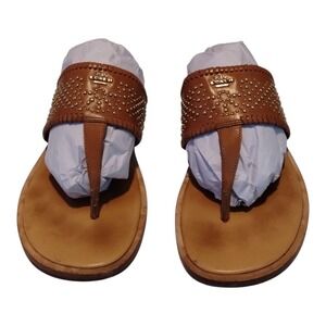 Coach Bernice Leather‎ Thong SandalsWomens 8.5B T-Strap Boho Western Casual